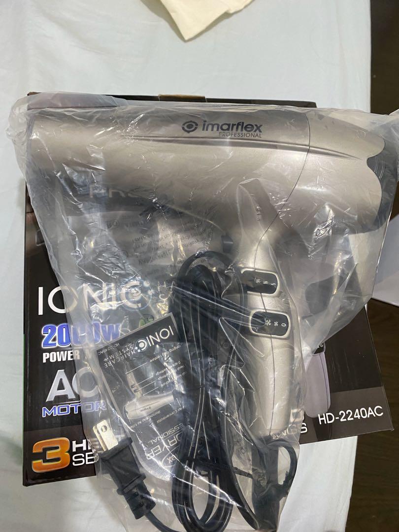 Imarflex Professional Ionic Hair Dryer (Category: Irons & Steamers) located in Mandaluyong City. Submitted by lilluxlab (Listing ID 276858336, Image 3). Description: Description and Features on the Box. Brand New Imarflex Heavy Duty Salon Standard Hair Dryer. Ionic HairCare System.