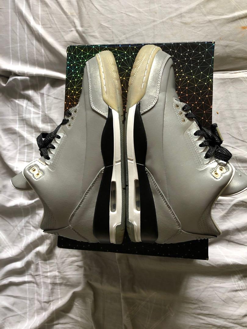 Jordan 3 5lab3 silver edition (Category: Sneakers) located in Manila. Submitted by bachus (Listing ID 276778692, Image 3). Description: Almost new(vnds)nike jordan 3 5lab 3 silver edition size 8 wid og box aunthenticated by goat. Price is final,lets not waste our time.
