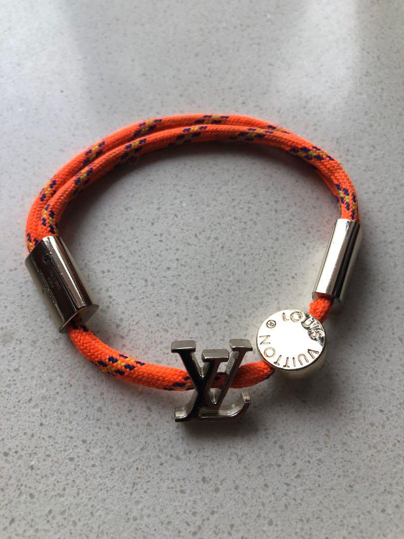 Louis Vuitton M1087A Monogram Colours Braided Bracelet, Orange, One Size