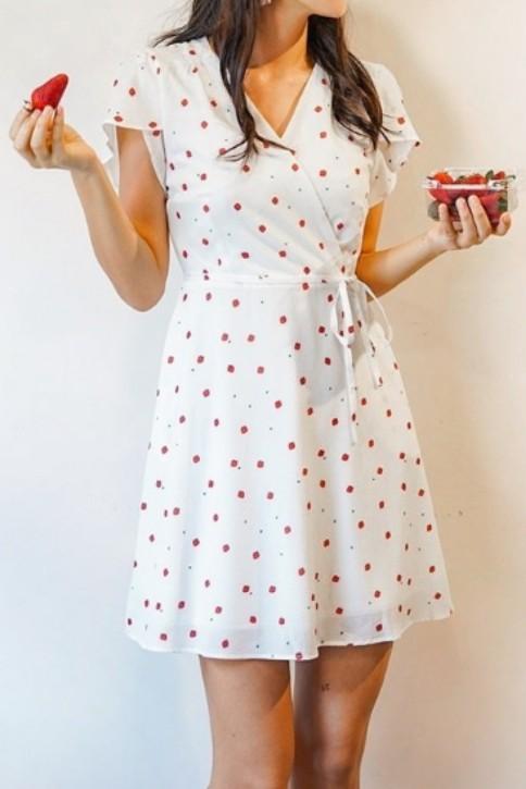 strawberry wrap dress