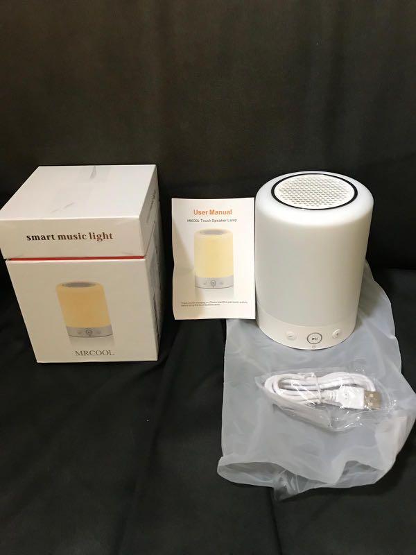Mrcool touch bedside lamp with 2025 bluetooth speaker