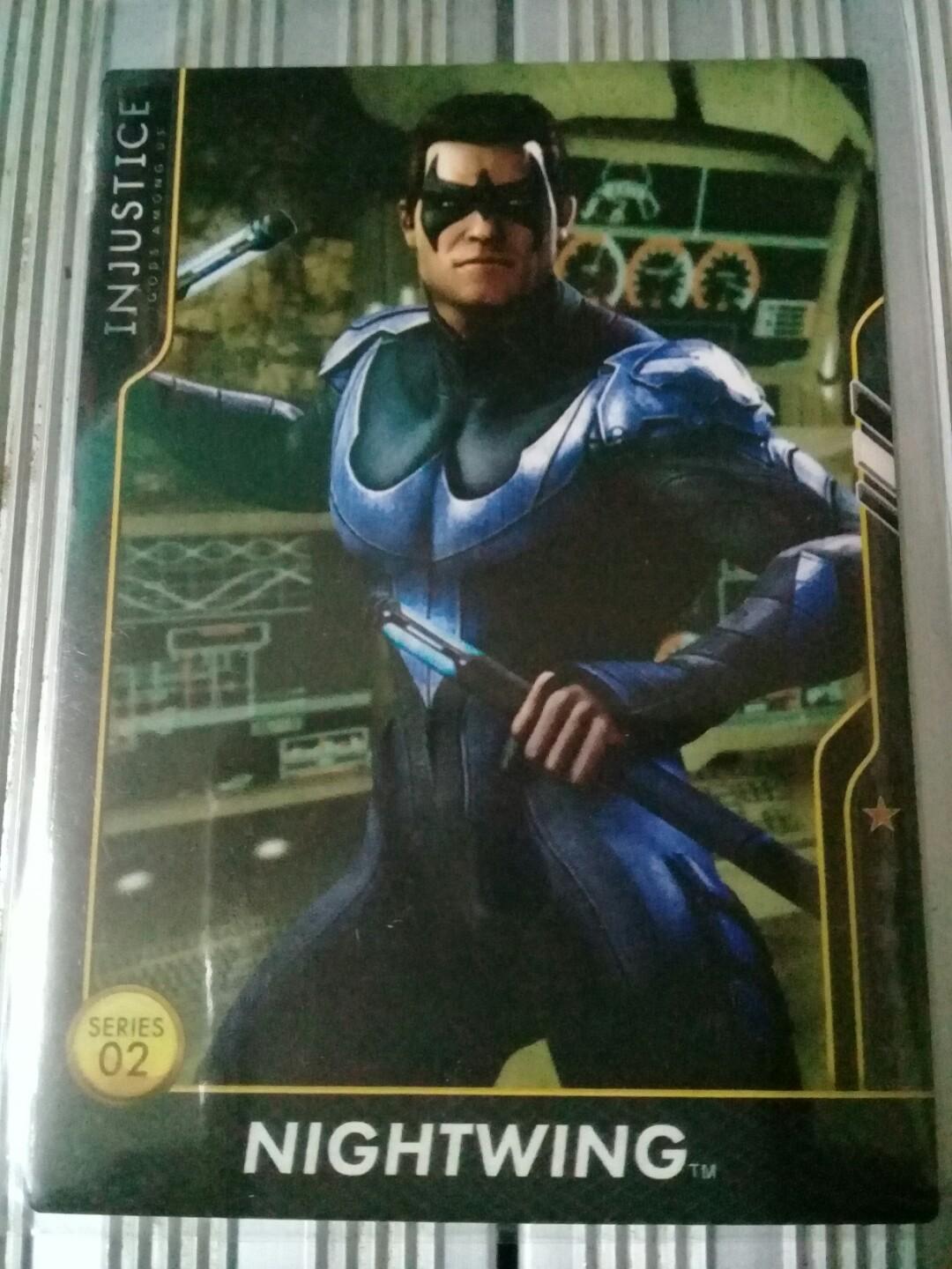 Nightwing Injustice Series2 Card (Category: Raw Singles) located in Marikina City. Submitted by geekyfandomshoppe (Listing ID 276781044, Image 1). Description: Nightwing Injustice Series2 Card ✅ Brand New ✅ Richard John "Dick" Grayson ✅ On-Hand ✅ Ready for Shipping ✅ We could combine the cards that you want so you can save on shipping fees. Once the transaction is confirmed, the card will be placed in a protective top loader card holder to avoid 