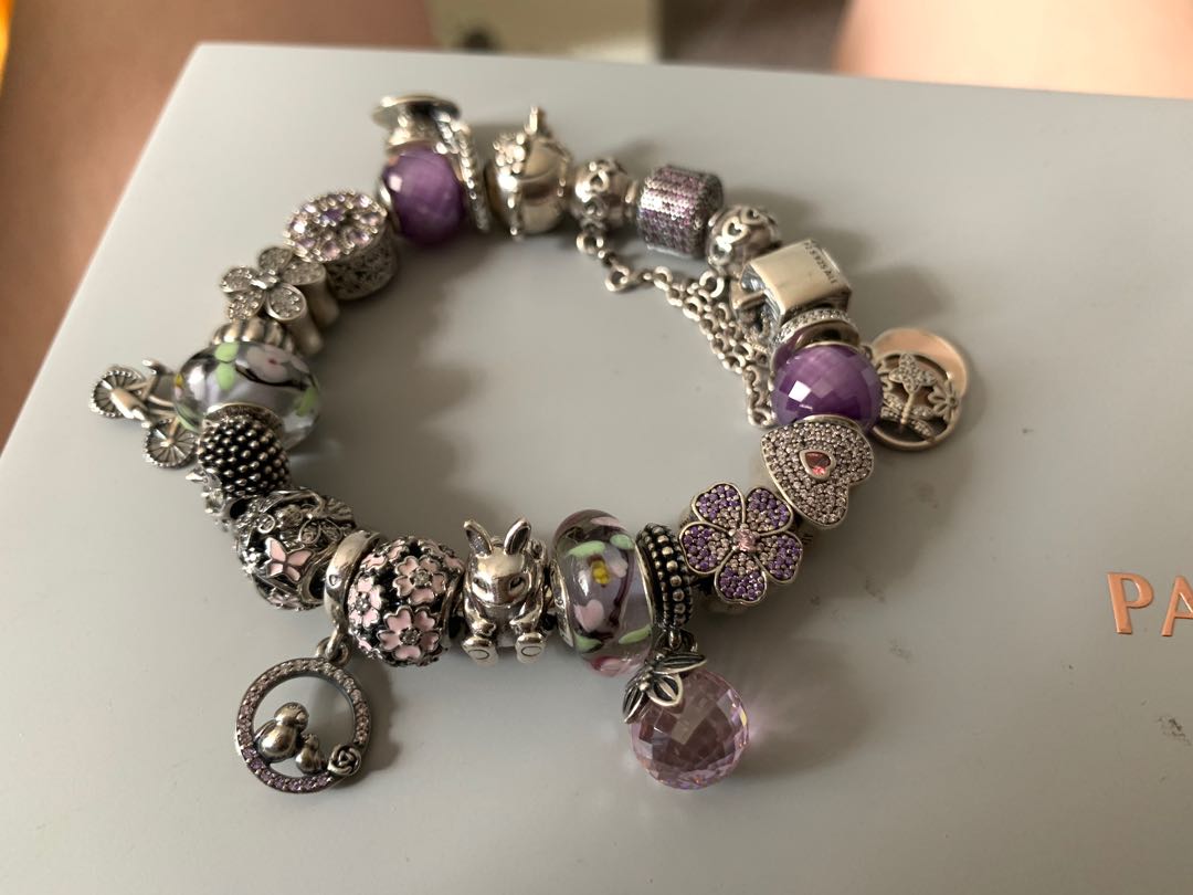 PANDORA FULL BRACELET purple garden theme