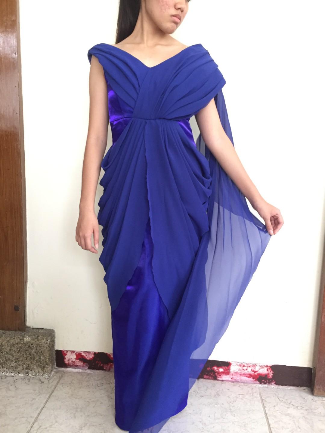 Royal blue goddess dress clearance
