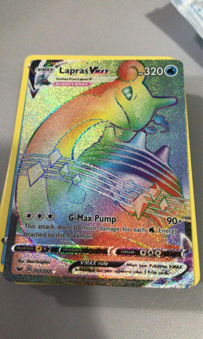 Selling pokemon card Lapras Vmax rainbow rare, Hobbies & Toys, Toys