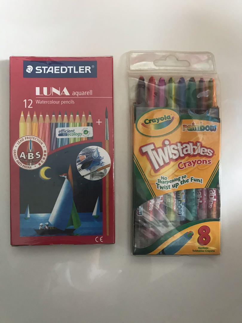 Staedtler 12 Water Colour Pencil Crayola Twistable Crayon Books