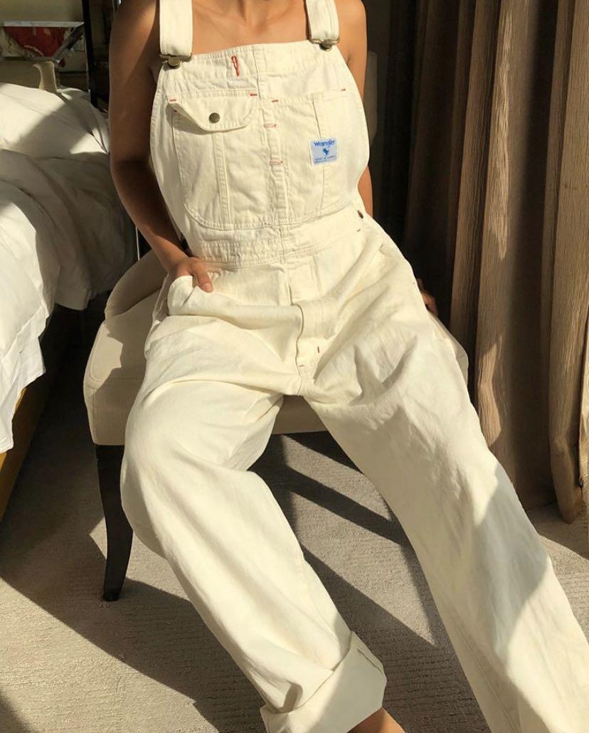 Wrangler white overalls sales