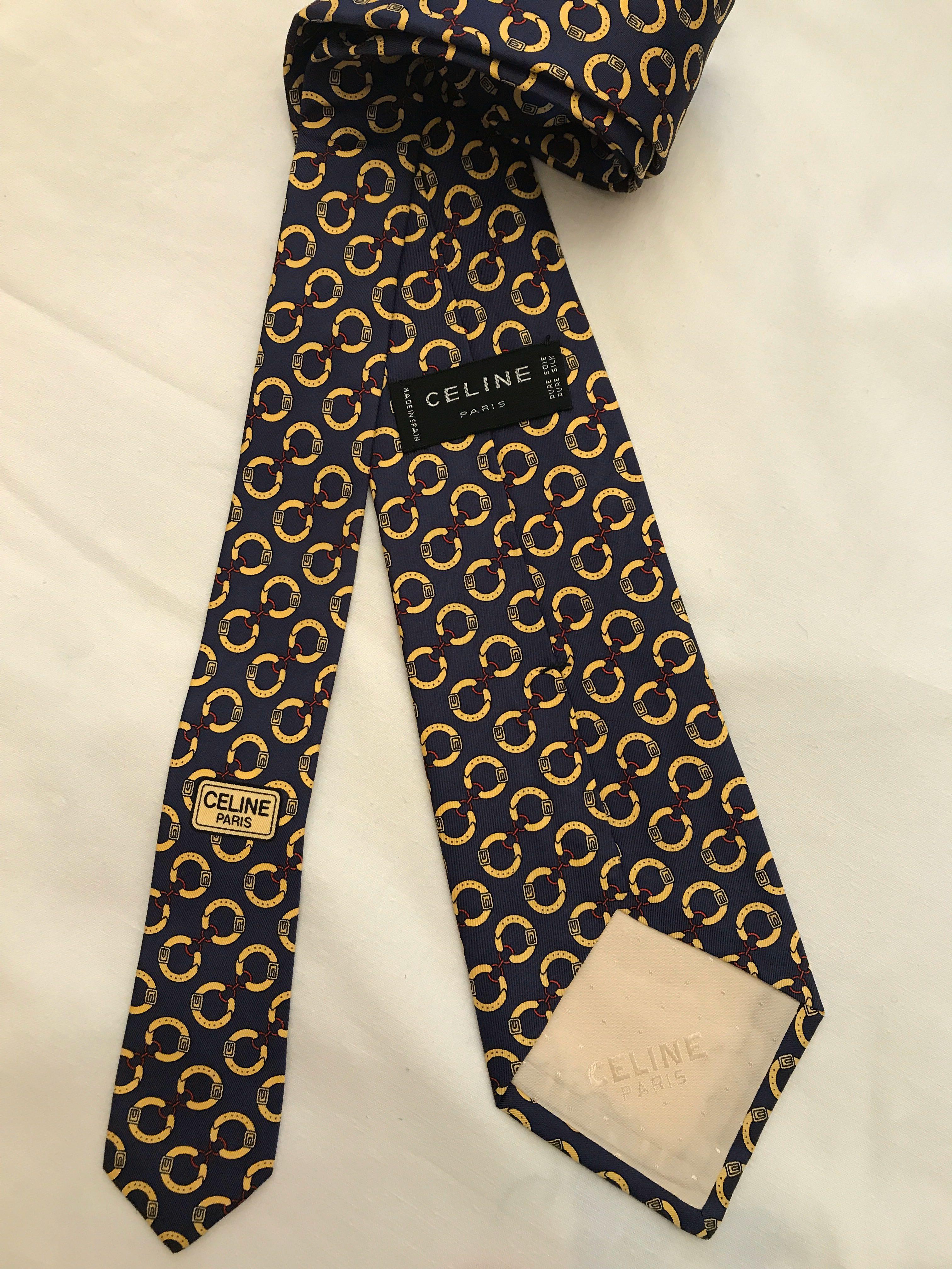 Vintage CELINE tie, Men's Fashion, Tops & Sets, Formal Shirts on Carousell
