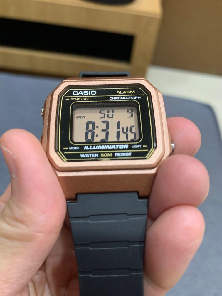 Casio digital discount watch rose gold