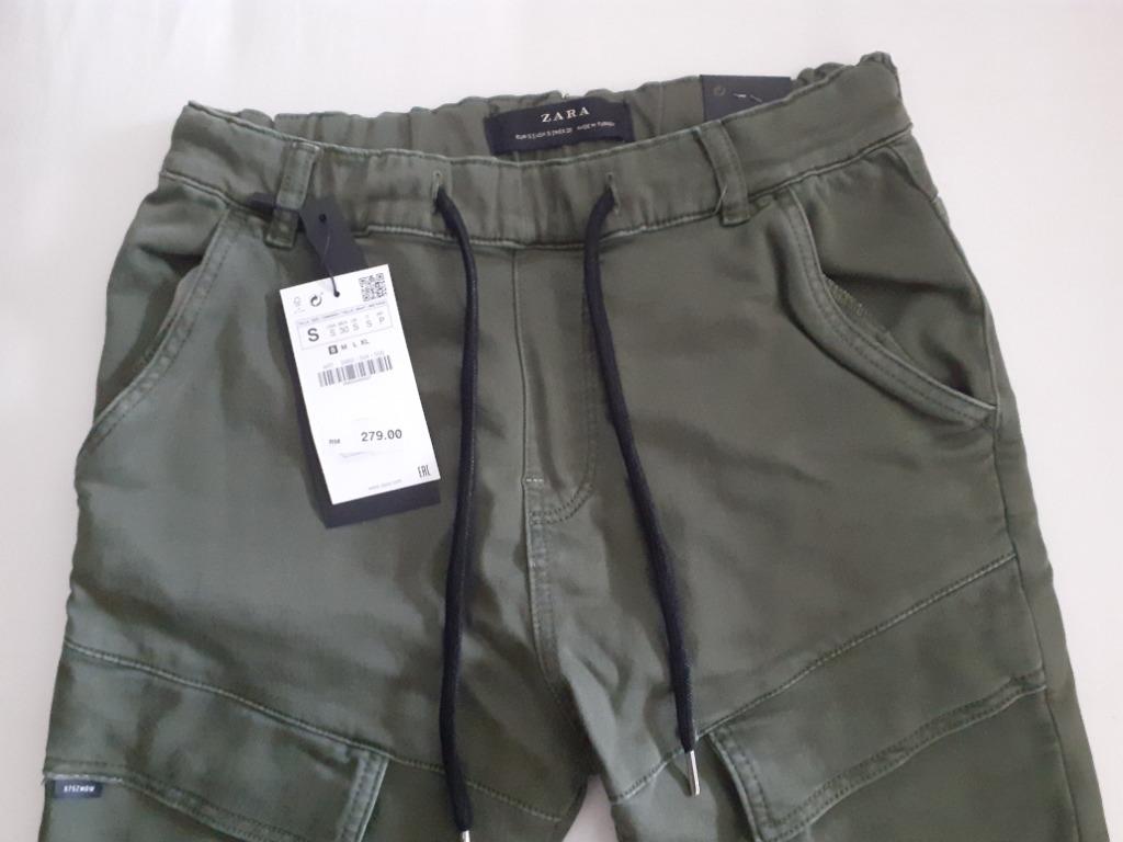 ZARA Soft Denim Cargo Pants, Men's Fashion, Bottoms, Trousers on