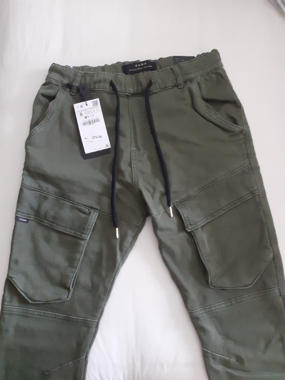 ZARA Soft Denim Cargo Pants, Men's Fashion, Bottoms, Trousers on