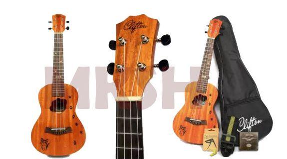 Clifton CUK-520 23 inches Starter Mahogany Concert Ukulele with Complete Accessories and Gigbag