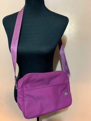 Original lacoste large purple messenger bag