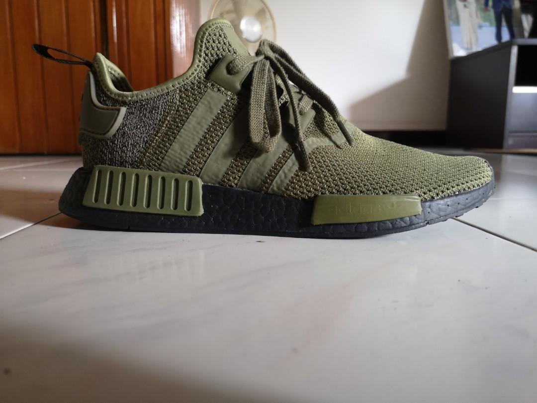 personeel vrede Een effectief Adidas NMD R1 in Olive Green With Black BOOST, Men's Fashion, Footwear,  Sneakers on Carousell