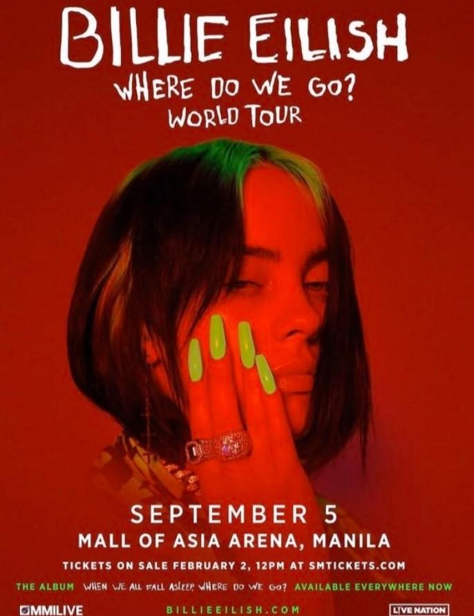 Billie Eilish Tickets, Tickets & Vouchers, Event Tickets on Carousell