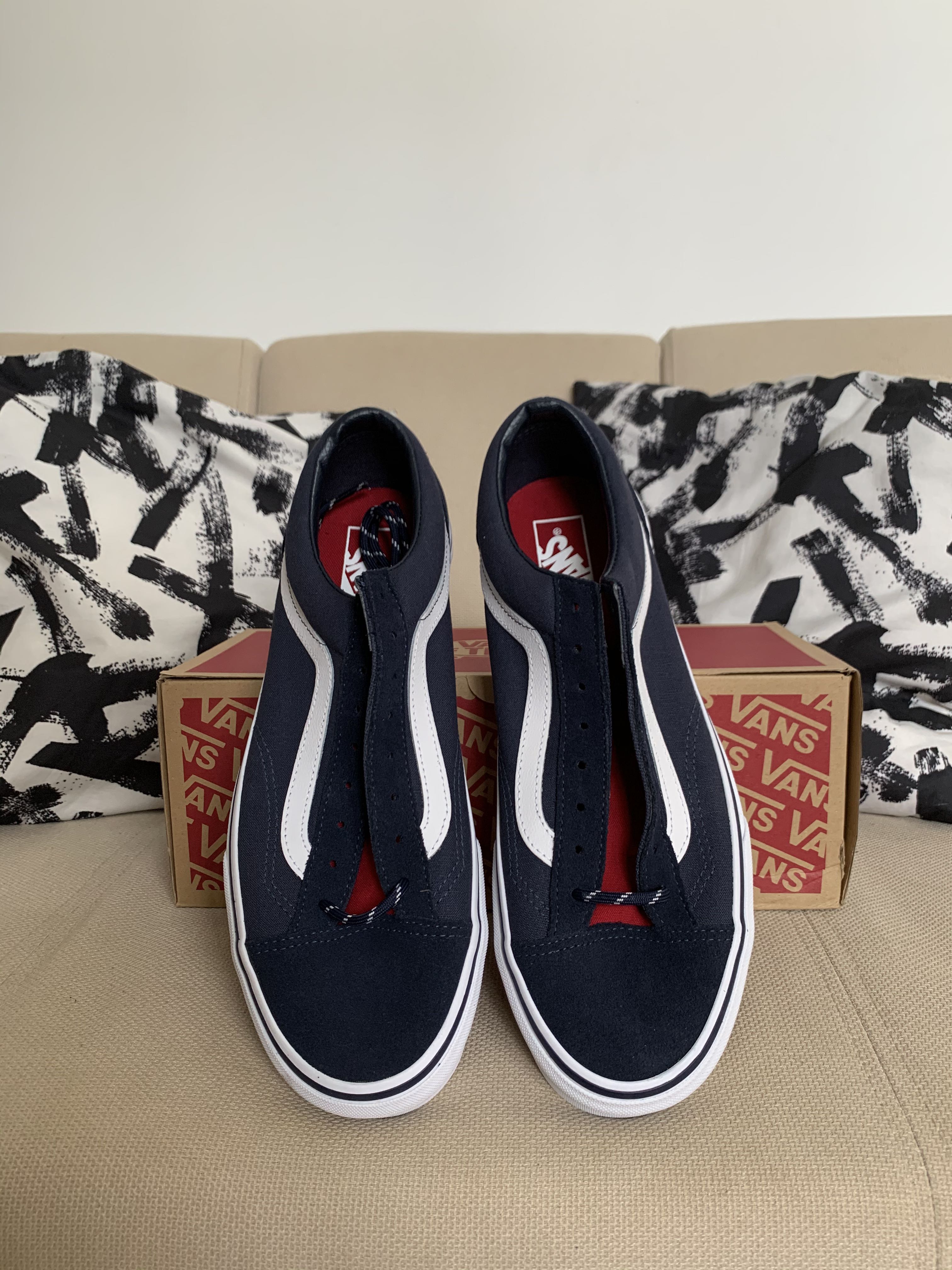 blue red white vans