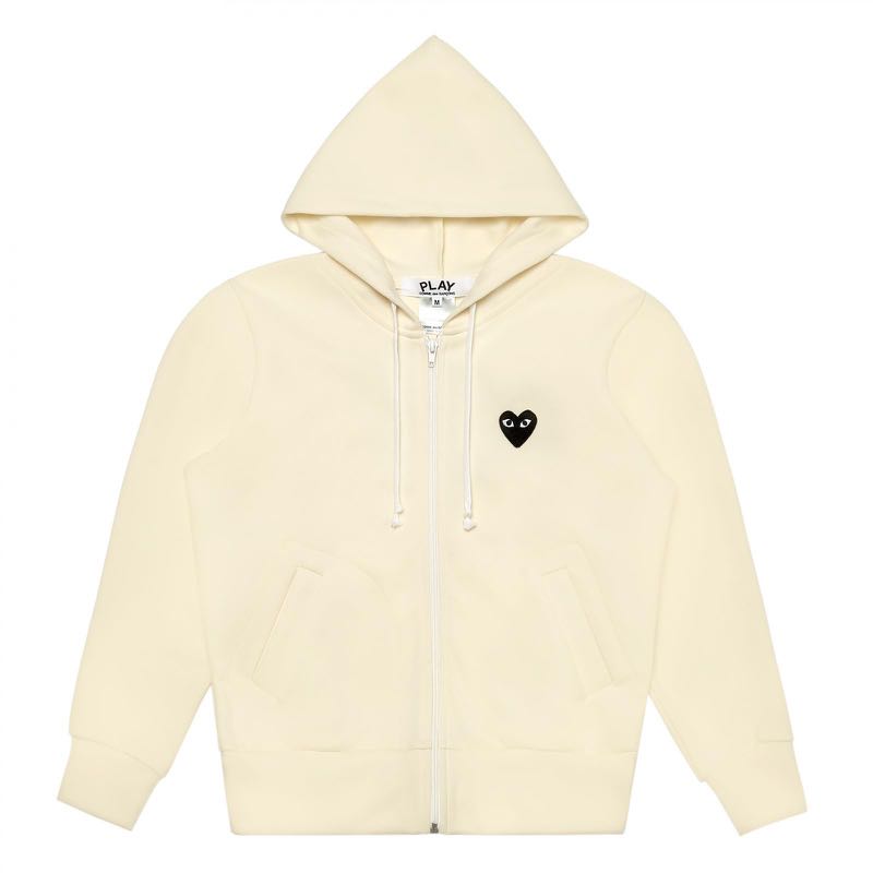 Cdg play hearts zip hoodie Men s Fashion Tops Sets Hoodies on Carousell