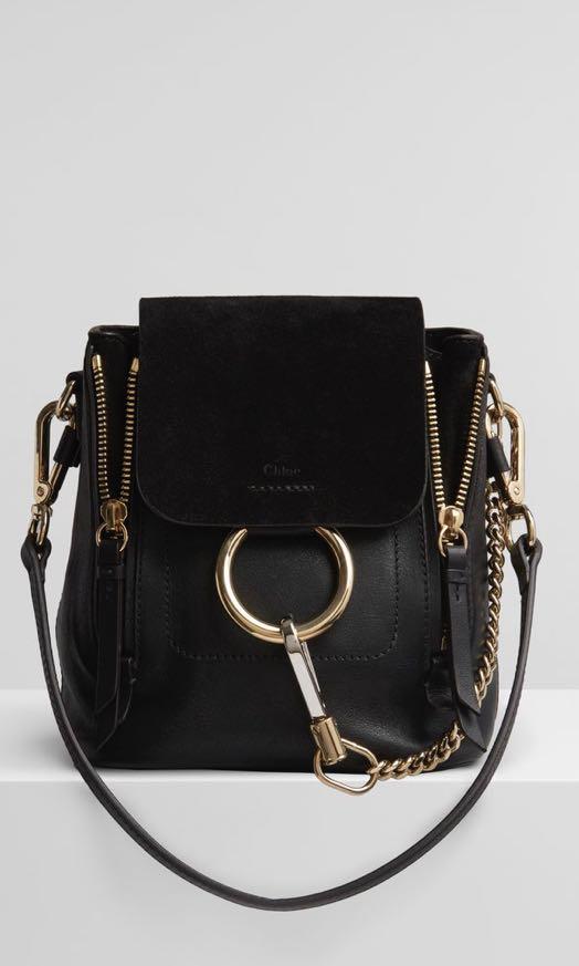 Chloe Faye Mini Black Backpack Luxury Bags Wallets Backpacks On Carousell