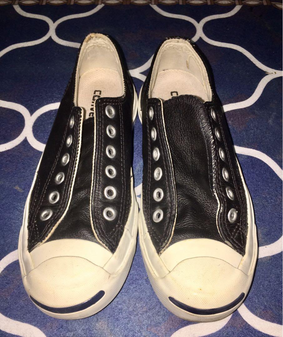 Leather Converse Jack Purcell. Without Lace, Women's Fashion, Footwear,  Sneakers on Carousell