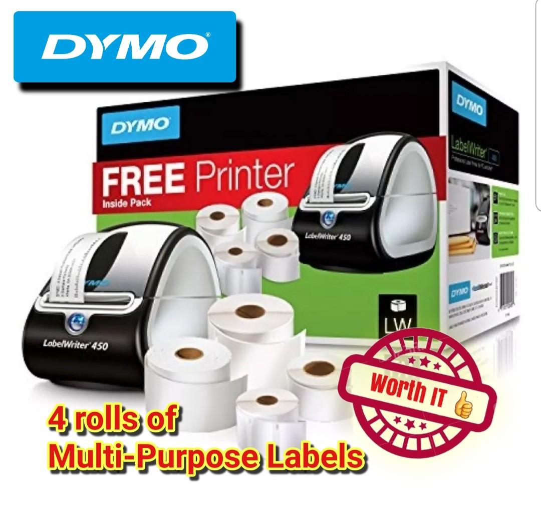 DYMO LabelWriter 450 include 4 rolls FREE Label bundle no ink ...