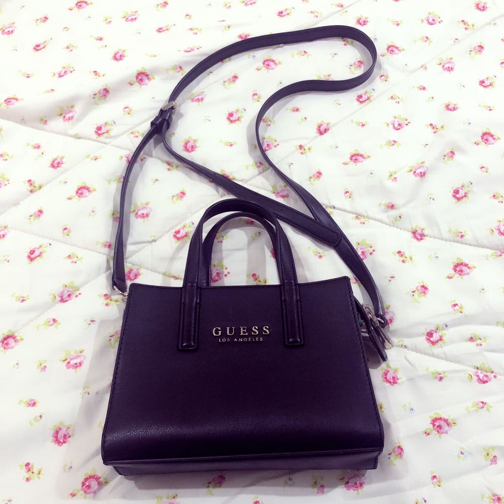 Free Shipping Used Guess Authentic Black Sling Bag Women s