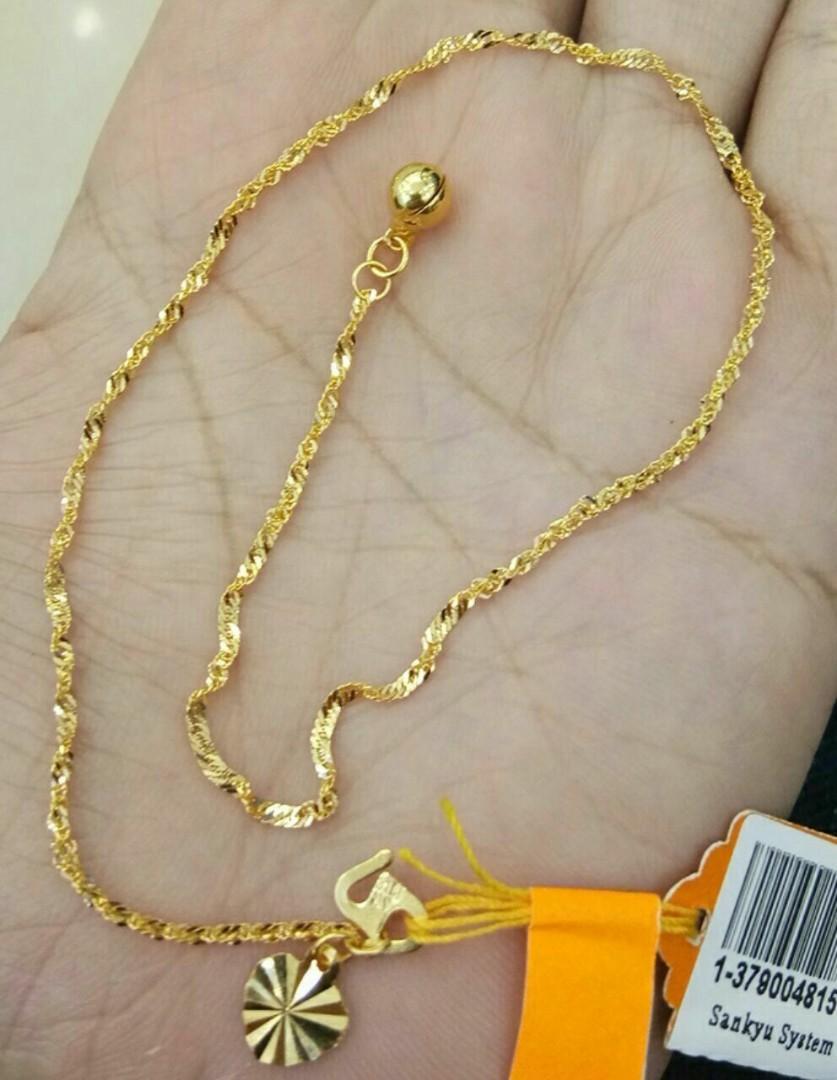 Gelang Kaki Emas 916 Original Women S Fashion Jewellery On Carousell