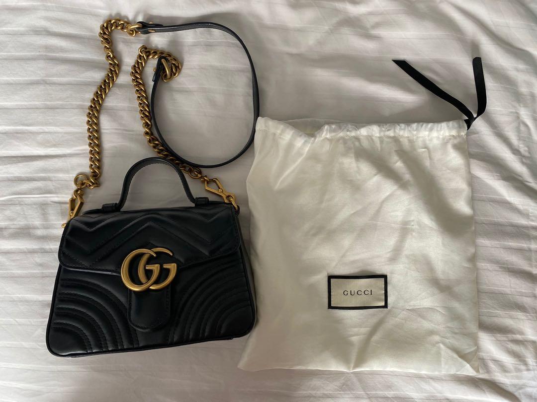 Gg small marmont 2.0 hotsell matelassé leather top handle satchel