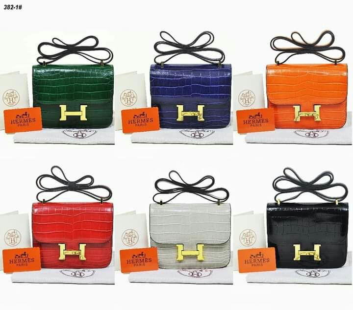 Asli import tas kulit Hermes Constance Croco, Fesyen Wanita, Tas & Dompet  di Carousell