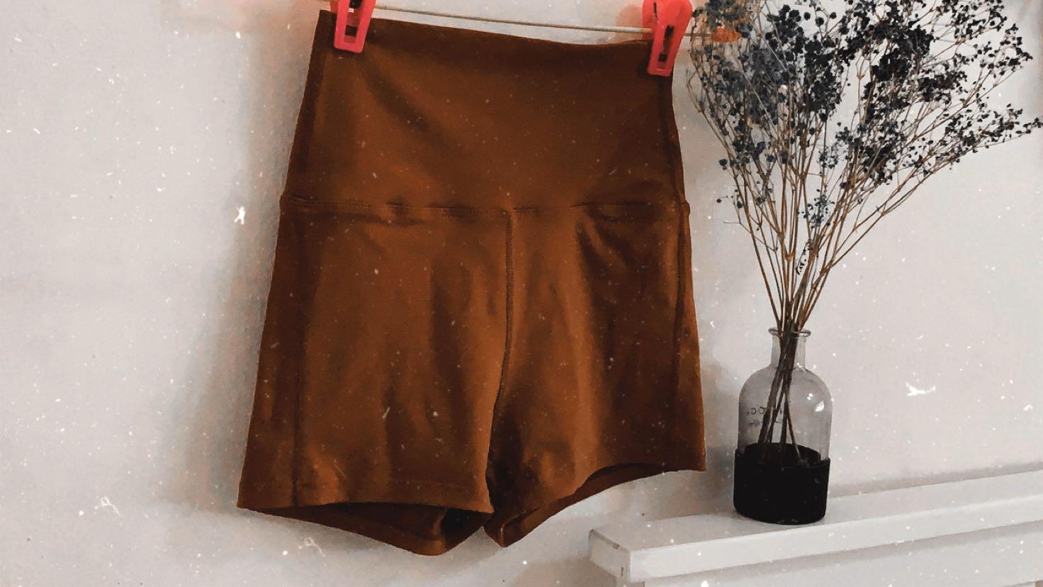 burnt orange biker shorts
