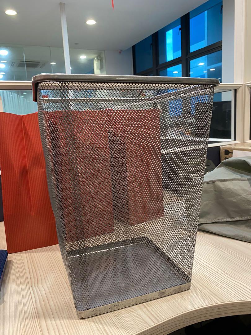 Metal office bin, Furniture & Home Living, Cleaning & Homecare Supplies