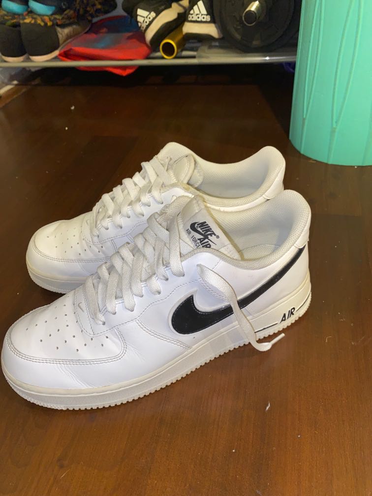 White af1 sales with black swoosh