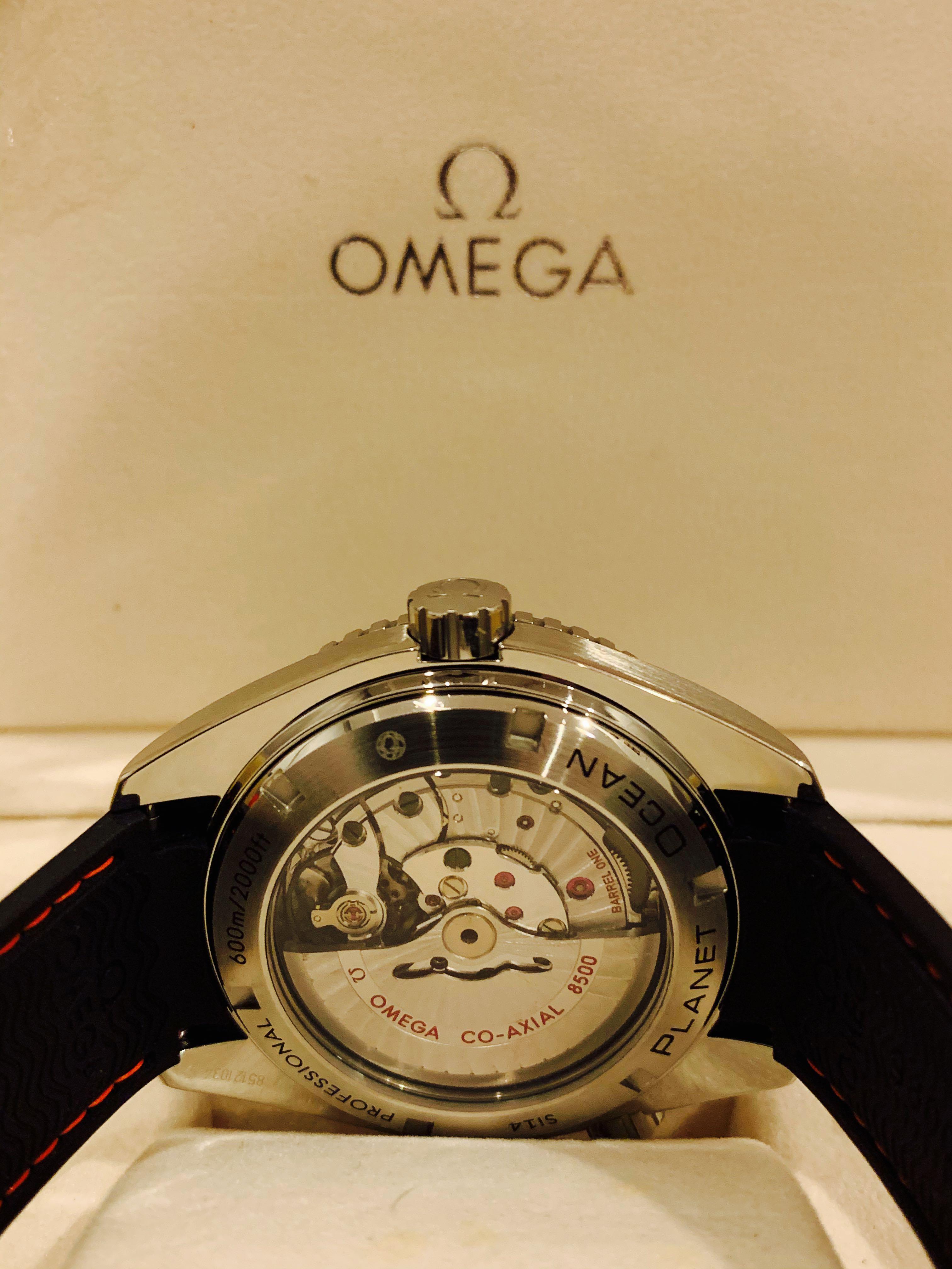 Omega Planet Ocean 8500 45.5mm Orange stitch Rubber ...