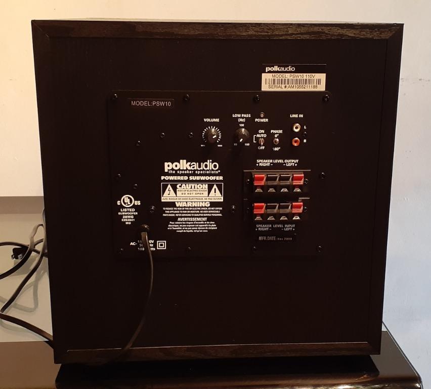 Polk Audio PSW10 100Watts 10'' Powered Active Subwoofer Good as Brand
