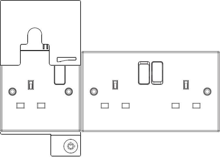 Electrical Single Plug Socket Safety Cover with lock, Babies & Kids