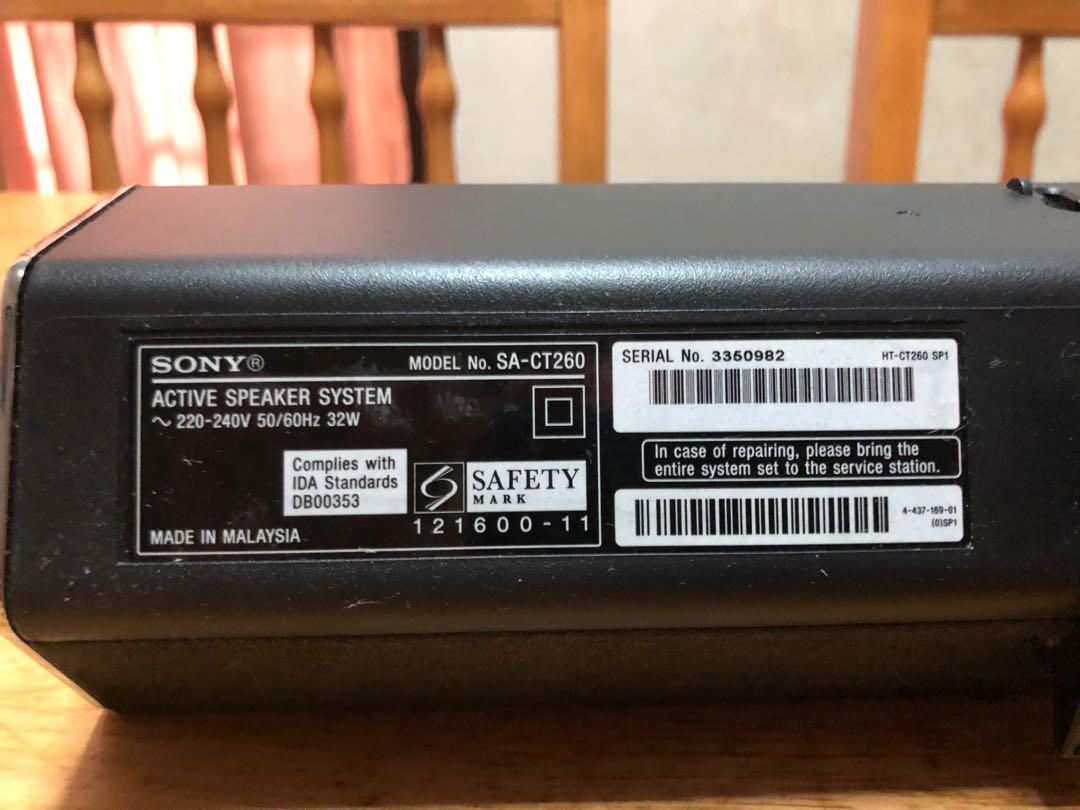 SONY SACT260 sound bar & subwoofer , Audio, Soundbars, Speakers