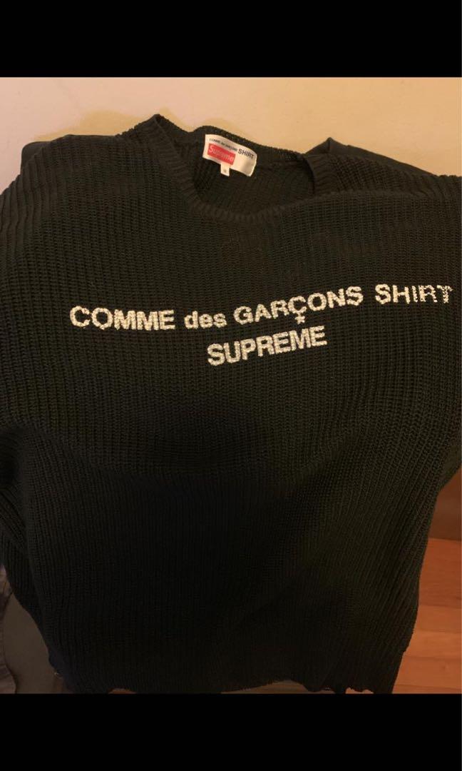 Supreme X Cdg Comme Des Garcons Shirt Sweater Black Men S Fashion Clothes Tops On Carousell
