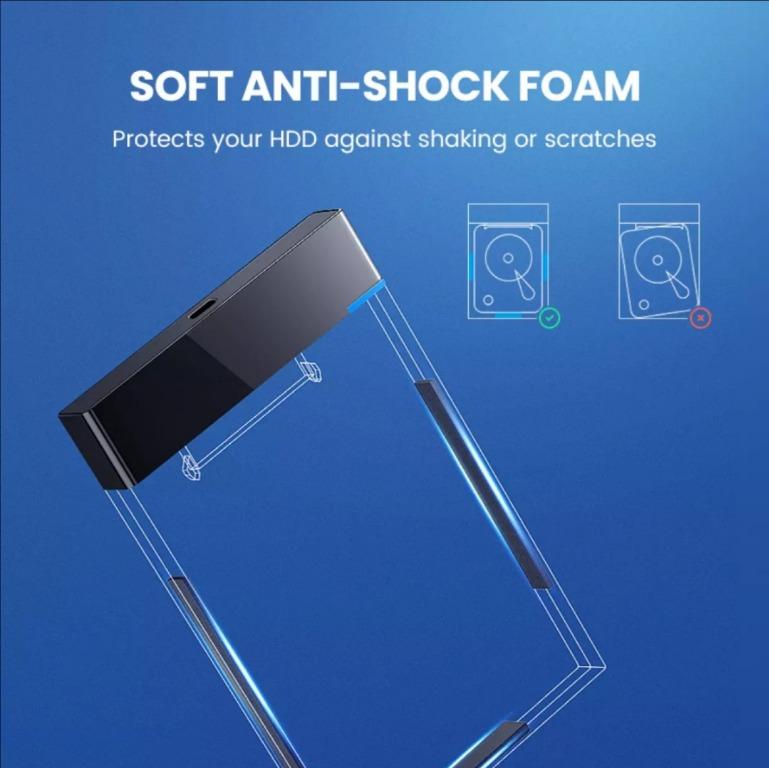 UGREEN USB C 2.5Inch Hard Drive Enclosure with USBC Port, Computers