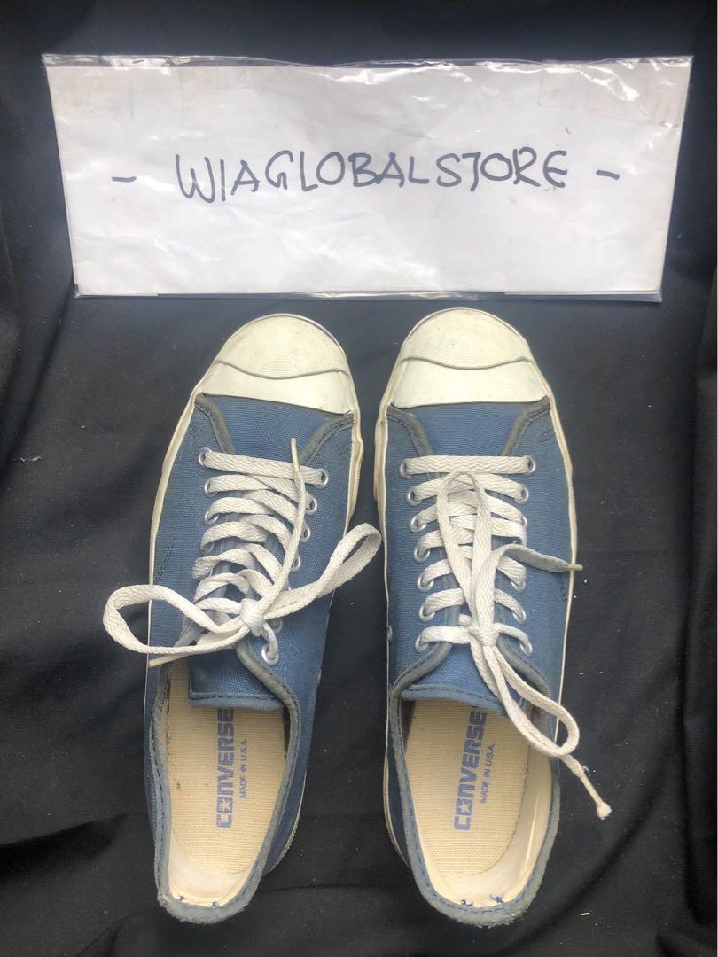 Vintage Converse Jack Purcell 90 s Blue Canvas Low Cut Sz 8.5