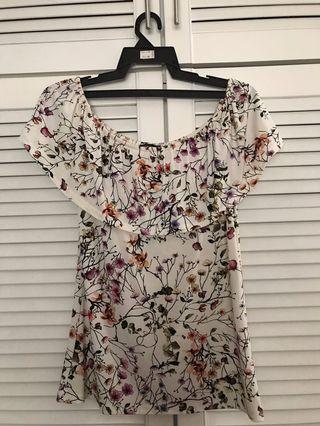 Warehouse cream coloured off-Shoulder 2 way top 