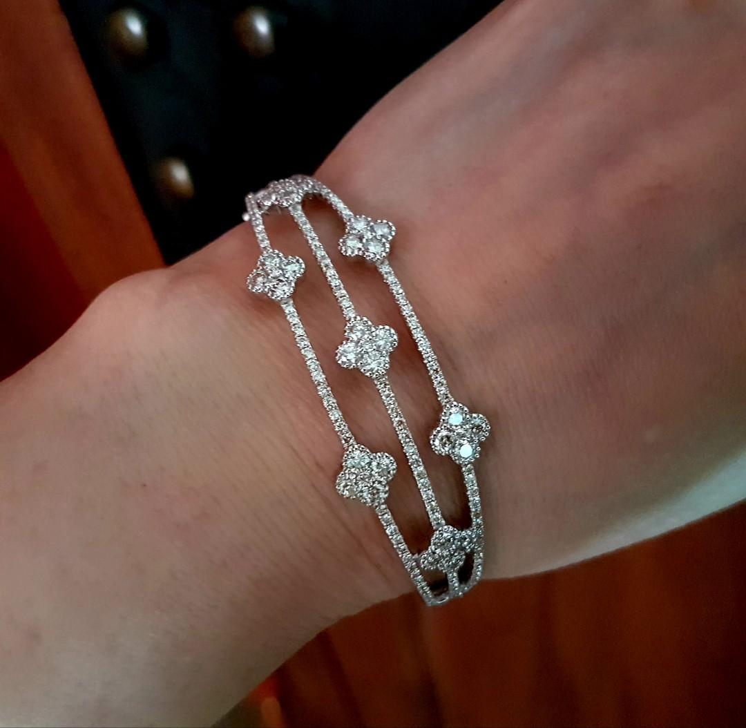 White gold discount and diamond bangle