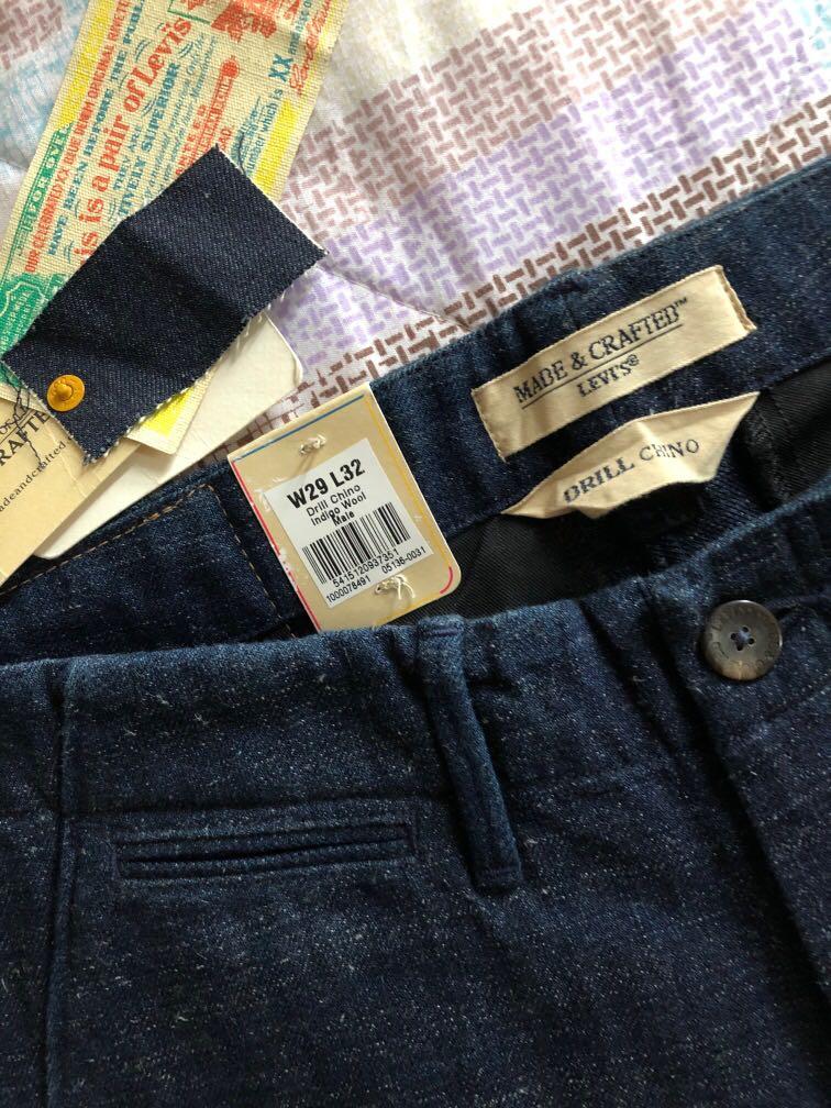 全新土耳其製Levis Made & Crafted 深藍色牛仔褲Drill Chino, 男裝, 褲
