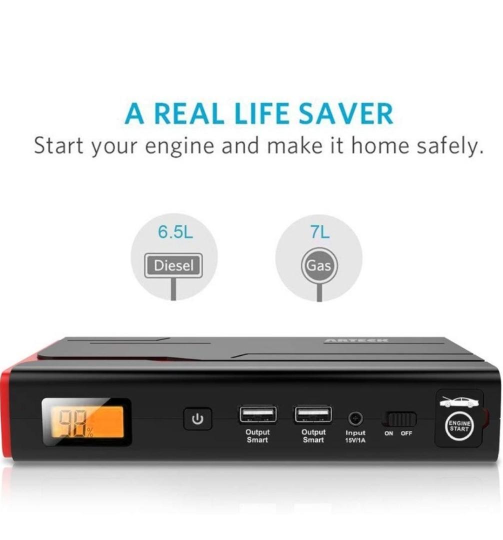 Arteck 800A Peak 18000mAh Car Jump Starter (up to 7.0L Gas, 5.5L Diesel