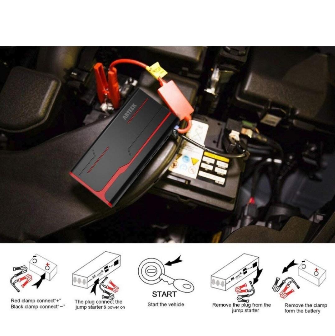 Arteck 800A Peak 18000mAh Car Jump Starter (up to 7.0L Gas, 5.5L Diesel