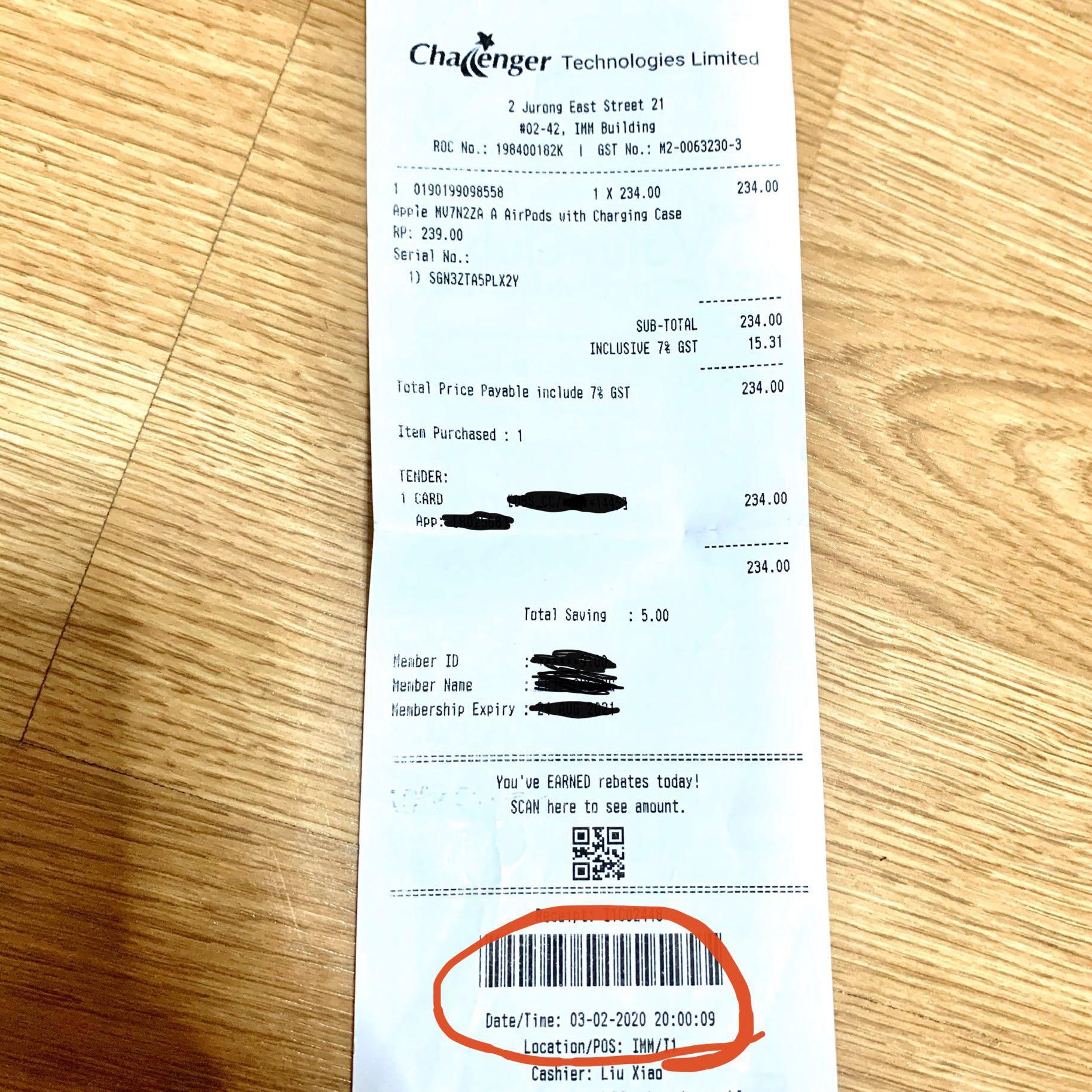 Authentic Apple Airpods Gen 2 (NEW, 1 year warranty, Challenger receipt