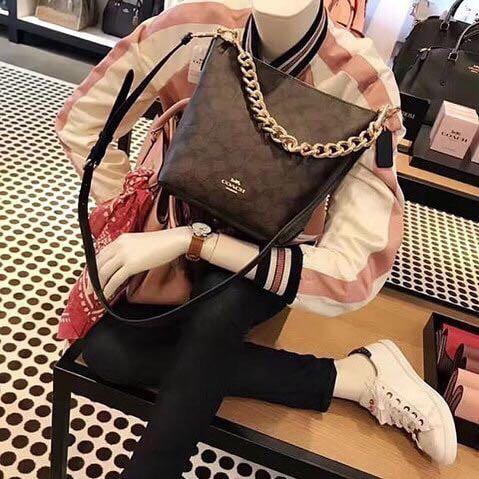 Authentic coach mini abbey duffle in signature canvas