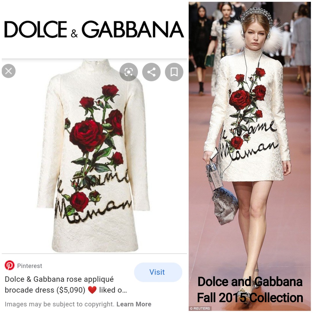 Authentic Dolce and Gabbana Fall 2015 Collection Rose Appliqué Brocade Dress,  Women's Fashion, Dresses & Sets, Dresses on Carousell