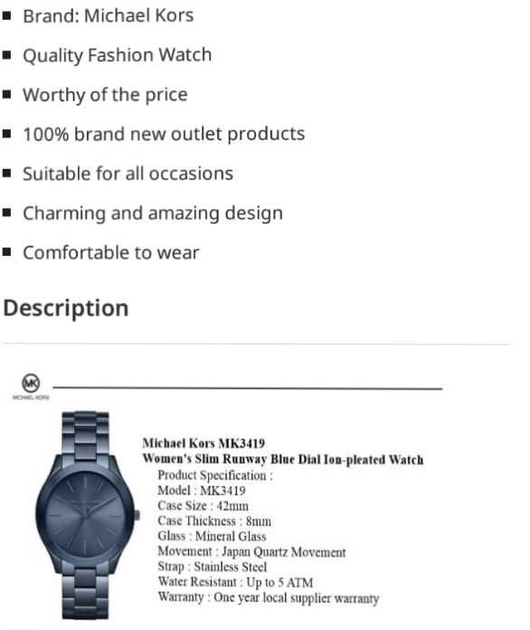 Michael kors mk3419 outlet