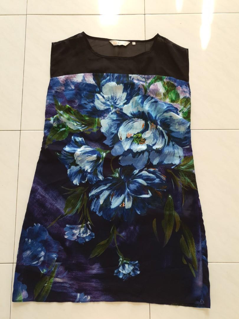 billie and blossom blue floral dress