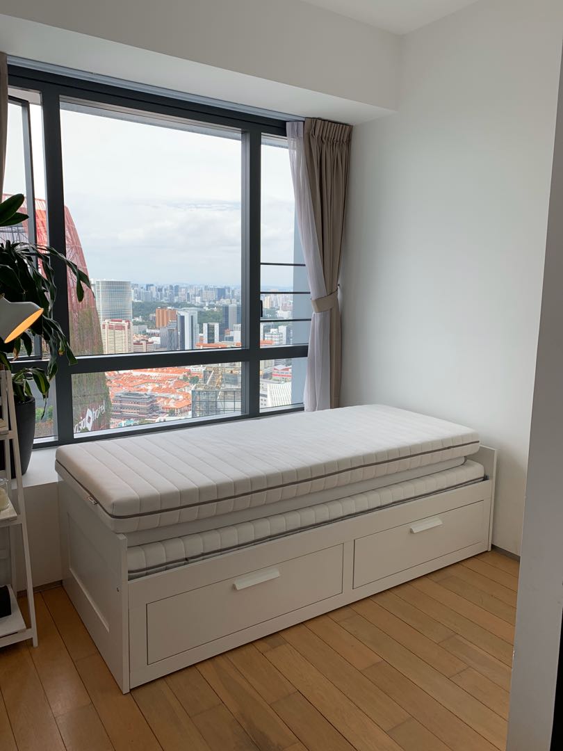 Brimnes IKEA Extendable DayBed, White, Furniture & Home Living