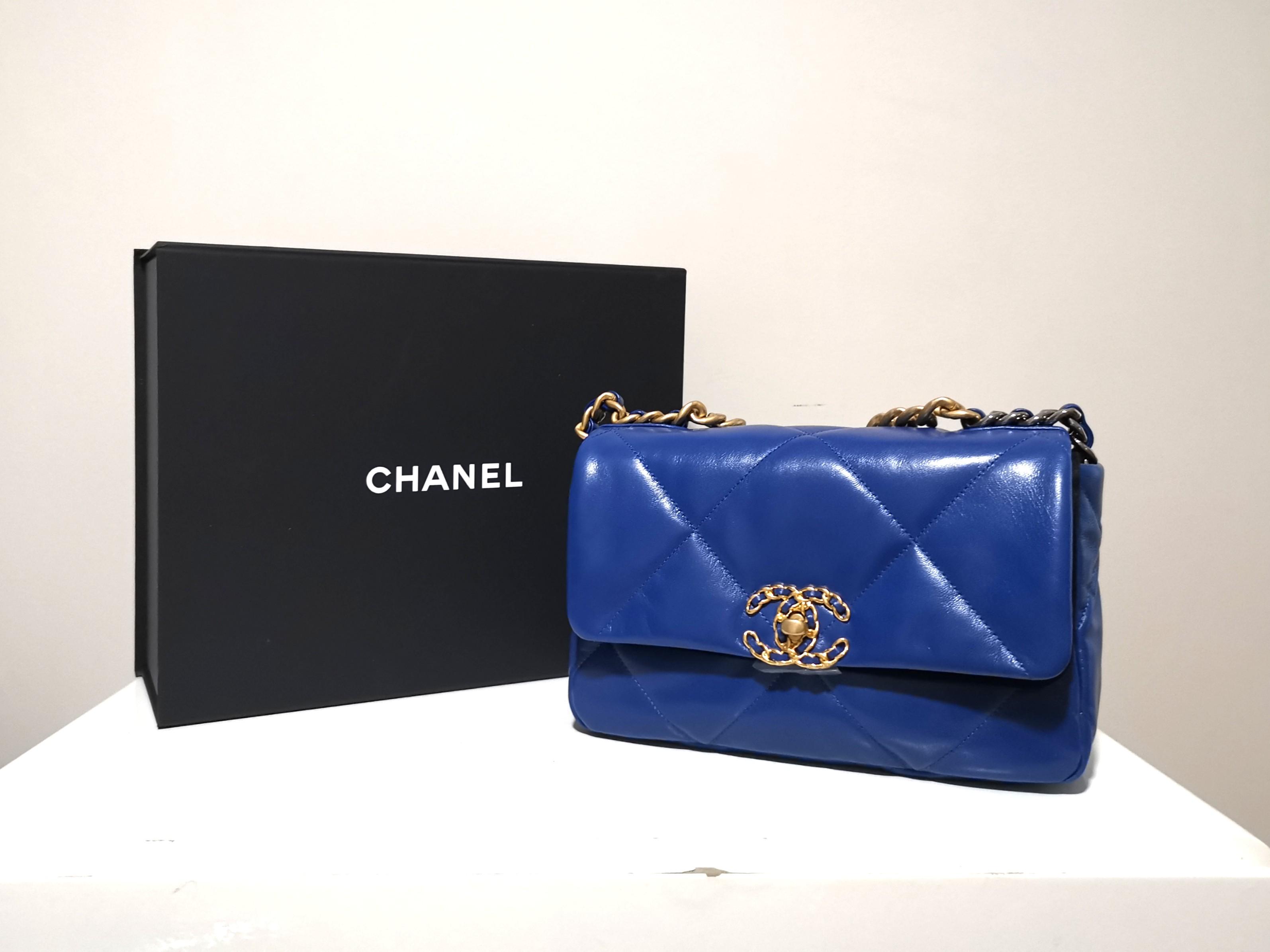 CHANEL Medium Classic Double Flap Bag in Cobalt Blue Lambskin GHW  Dearluxe